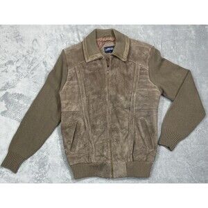Vintage 70’s Mervyn’s Men’s Large Brown Leather Full Zip Jacket